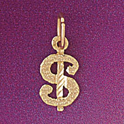 Dazzlers Jewelry Dollar Sign Pendant Necklace Charm Bracelet in Yellow, White or Rose Gold 5408, MP…