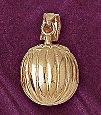 Dazzlers Jewelry Halloween Pumpkin Pendant Necklace Charm Bracelet in Yellow, White or Rose Gold 56…