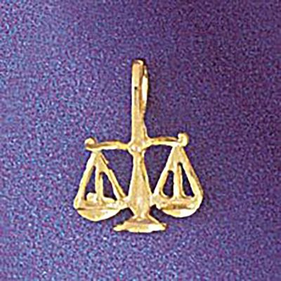 Dazzlers Jewelry Libra Scales Zodiac Pendant Necklace Charm Bracelet in Yellow, White or Rose Gold …