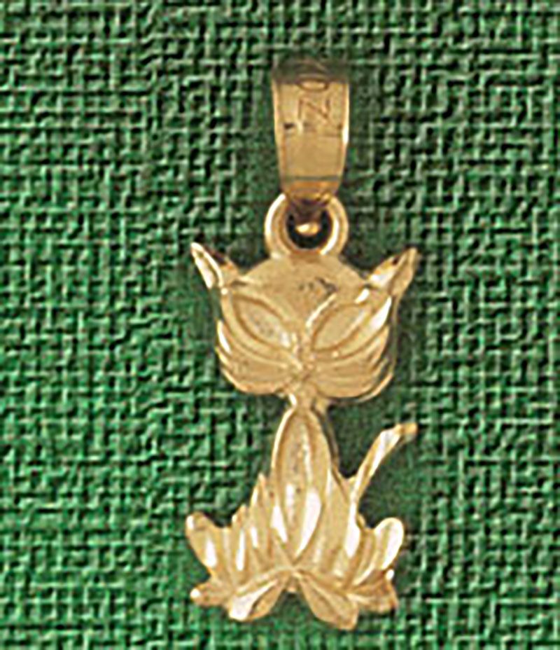 Dazzlers Jewelry Cat Pendant Necklace Charm Bracelet in Yellow, White or Rose Gold 1932, MPN: DZ-19…