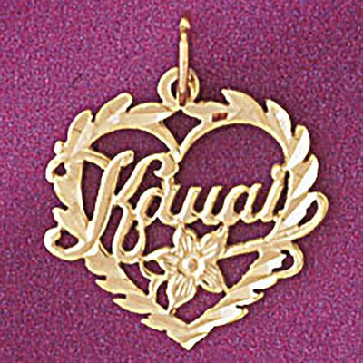 Dazzlers Jewelry Kauai Hawaii Pendant Necklace Charm Bracelet in Yellow, White or Rose Gold 4977, M…