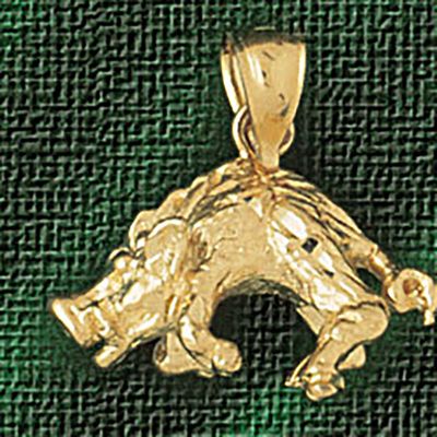 Dazzlers Jewelry Boar Pendant Necklace Charm Bracelet in Yellow, White or Rose Gold 2581, MPN: DZ-2…