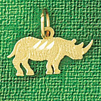 Dazzlers Jewelry Rhino Pendant Necklace Charm Bracelet in Yellow, White or Rose Gold 2599, MPN: DZ-…