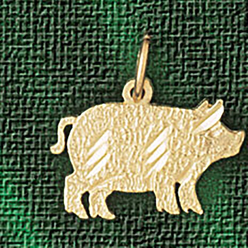 Dazzlers Jewelry Pig Pendant Necklace Charm Bracelet in Yellow, White or Rose Gold 2572, MPN: DZ-25…