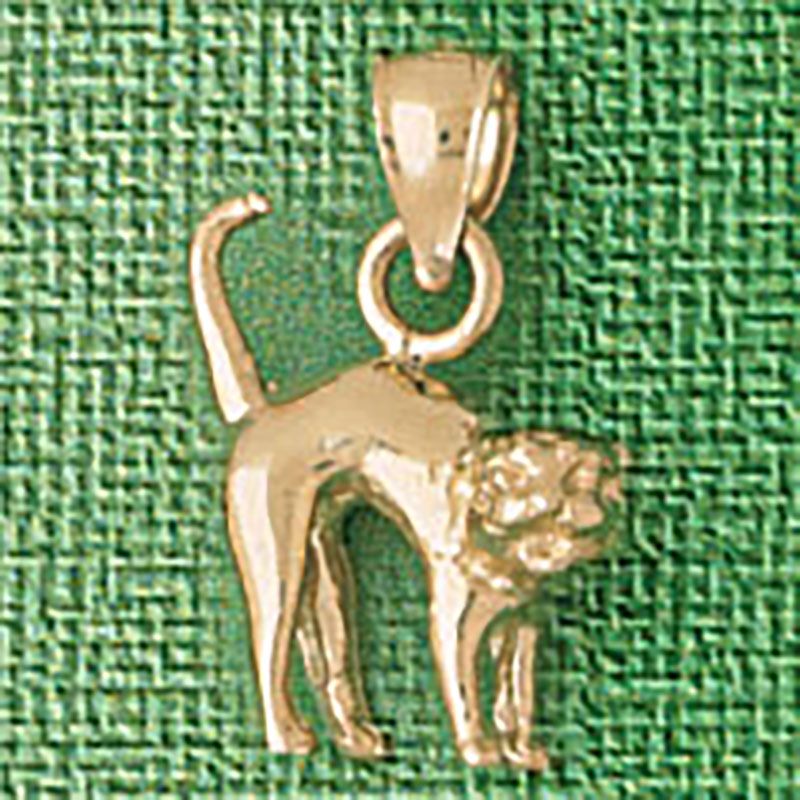 Dazzlers Jewelry Cat Kitten Pendant Necklace Charm Bracelet in Yellow, White or Rose Gold 1990, MPN…