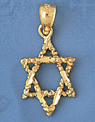 Dazzlers Jewelry Star of David Pendant Necklace Charm Bracelet in Yellow, White or Rose Gold 9154, …