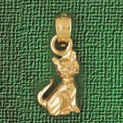 Dazzlers Jewelry Cat Pendant Necklace Charm Bracelet in Yellow, White or Rose Gold 1931, MPN: DZ-19…