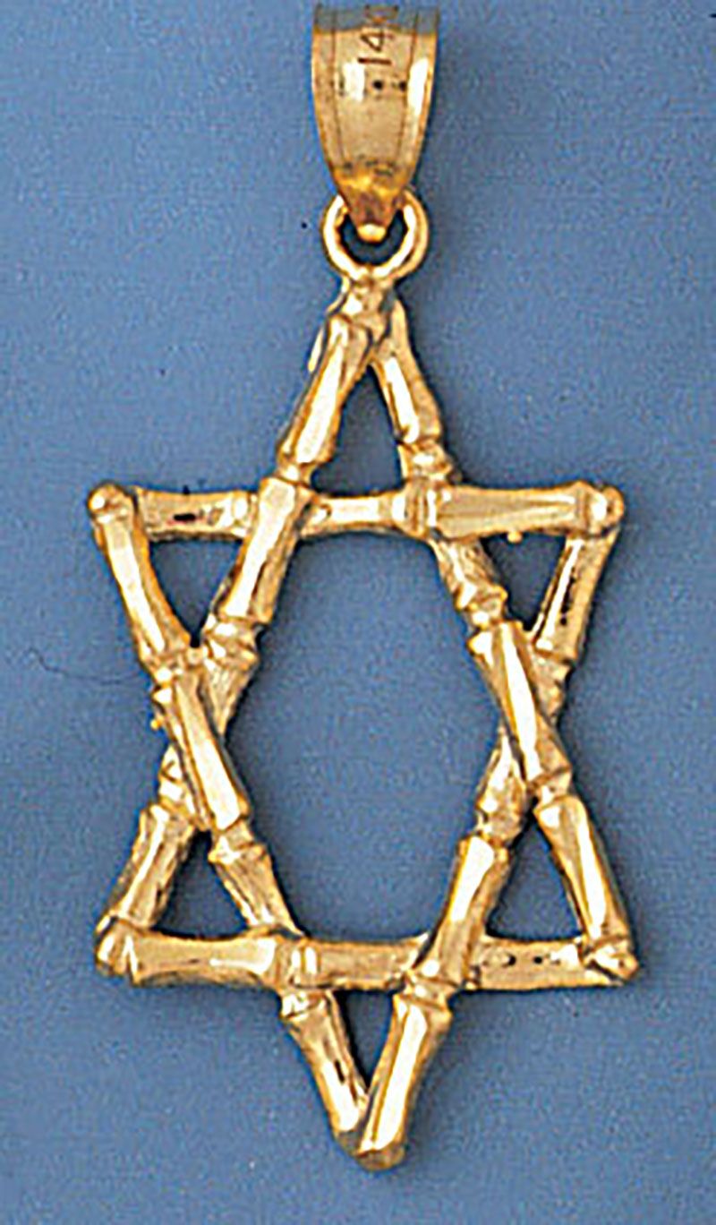 Dazzlers Jewelry Star of David Pendant Necklace Charm Bracelet in Yellow, White or Rose Gold 9162, …