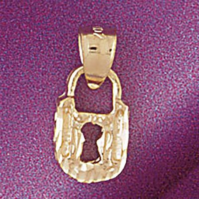 Dazzlers Jewelry Lock Pendant Necklace Charm Bracelet in Yellow, White or Rose Gold 7128, MPN: DZ-7…