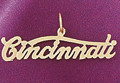 Dazzlers Jewelry Cincinnati Pendant Necklace Charm Bracelet in Yellow, White or Rose Gold 4999, MPN…