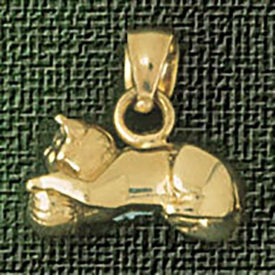 Dazzlers Jewelry 3 Dimensional Cat Pendant Necklace Charm Bracelet in Yellow, White or Rose Gold 20…