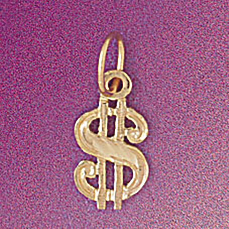Dazzlers Jewelry Dollar Sign Pendant Necklace Charm Bracelet in Yellow, White or Rose Gold 5409, MP…