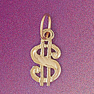 Dazzlers Jewelry Dollar Sign Pendant Necklace Charm Bracelet in Yellow, White or Rose Gold 5409, MP…