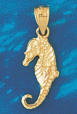 Dazzlers Jewelry Seahorse Dimensional Pendant Necklace Charm Bracelet in Yellow, White or Rose Gold…