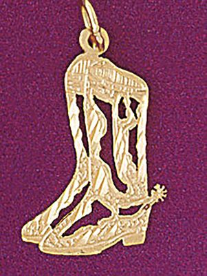 Dazzlers Jewelry Cowboy Boots Pendant Necklace Charm Bracelet in Yellow, White or Rose Gold 5196, M…