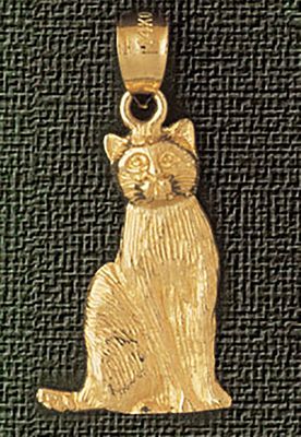 Dazzlers Jewelry Cat Pendant Necklace Charm Bracelet in Yellow, White or Rose Gold 1929, MPN: DZ-19…
