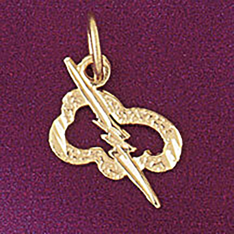 Dazzlers Jewelry Thunder Cloud Pendant Necklace Charm Bracelet in Yellow, White or Rose Gold 5683, …