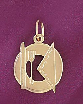 Dazzlers Jewelry Plate Knife Fork Pendant Necklace Charm Bracelet in Yellow, White or Rose Gold 692…