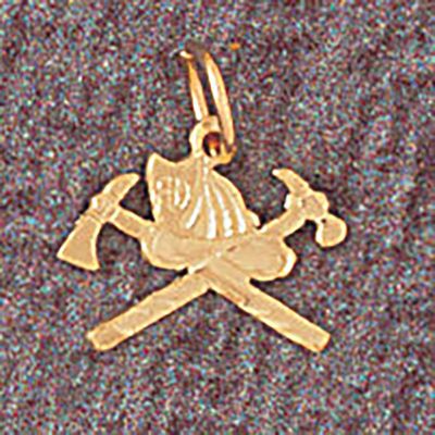 Dazzlers Jewelry Firefighter Hat Pendant Necklace Charm Bracelet in Yellow, White or Rose Gold 4618…
