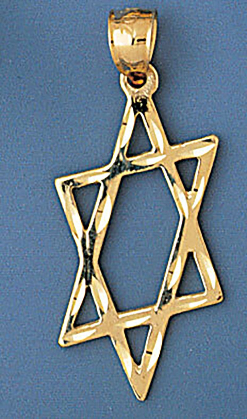 Dazzlers Jewelry Star of David Pendant Necklace Charm Bracelet in Yellow, White or Rose Gold 9169, …