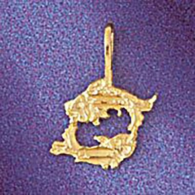 Dazzlers Jewelry Pisces Fishes Zodiac Pendant Necklace Charm Bracelet in Yellow, White or Rose Gold…