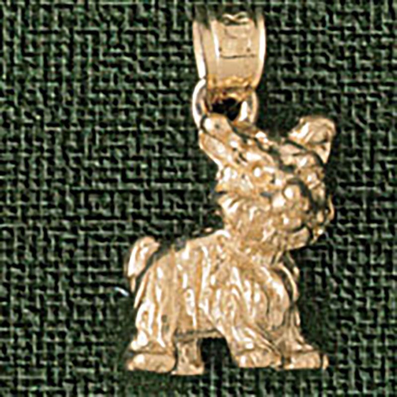 Dazzlers Jewelry Yorkshire Terrier Dog Pendant Necklace Charm Bracelet in Yellow, White or Rose Gol…