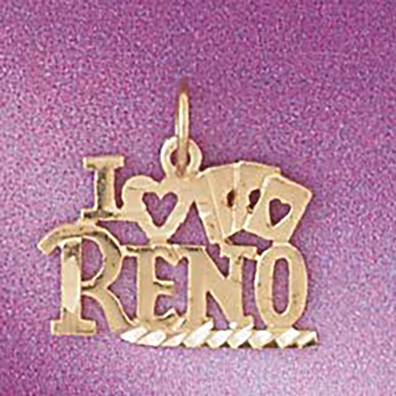 Dazzlers Jewelry I Love Reno Pendant Necklace Charm Bracelet in Yellow, White or Rose Gold 4877, MP…