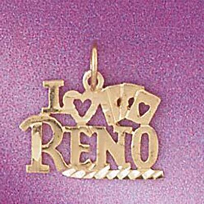 Dazzlers Jewelry I Love Reno Pendant Necklace Charm Bracelet in Yellow, White or Rose Gold 4877, MP…