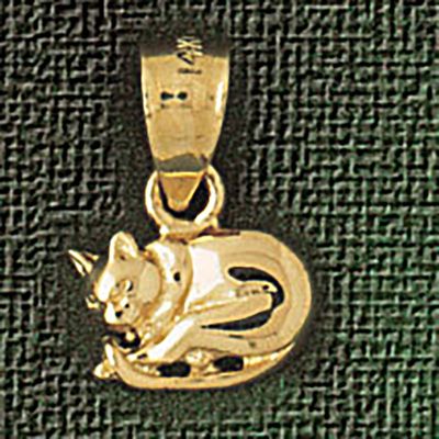 Dazzlers Jewelry Cat Pendant Necklace Charm Bracelet in Yellow, White or Rose Gold 1943, MPN: DZ-19…