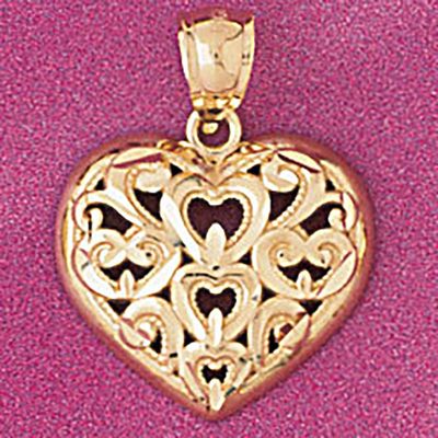 Dazzlers Jewelry Heart Pendant Necklace Charm Bracelet in Yellow, White or Rose Gold 4067, MPN: DZ-…