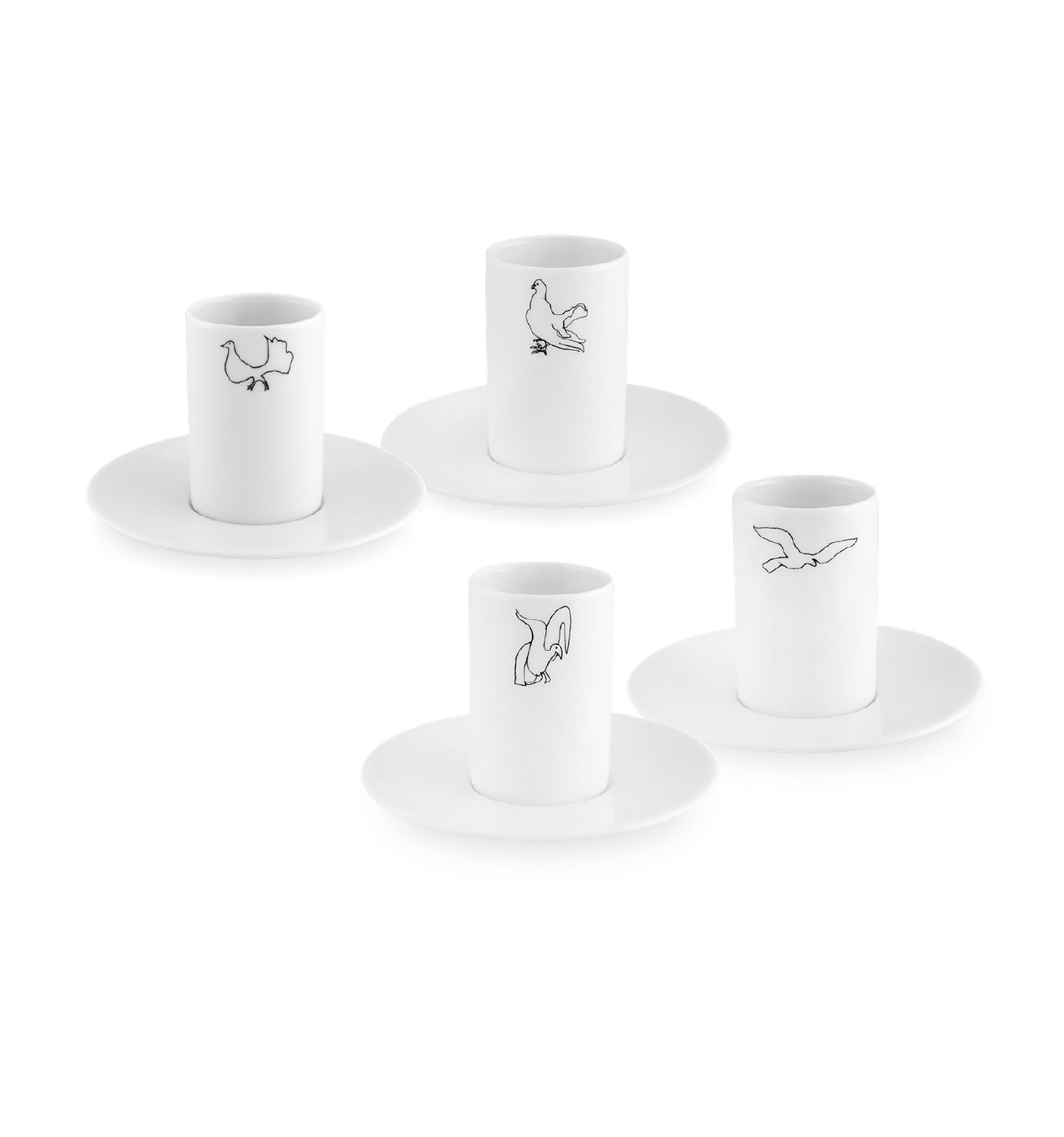 Vista Alegre Bestiario Incompleto Set 4 Coffee Cups And Saucers, MPN: 21145794