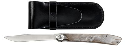 Shun Kai Personal Steak Knife Champagne Acrylic Handle with Leather Sheath, MPN: 5705X, UPC/EAN: 87…