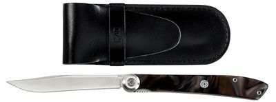Shun Kai Personal Steak Knife Brown Marble Acrylic Handle with Leather Sheath, MPN: 5715X, UPC/EAN:…
