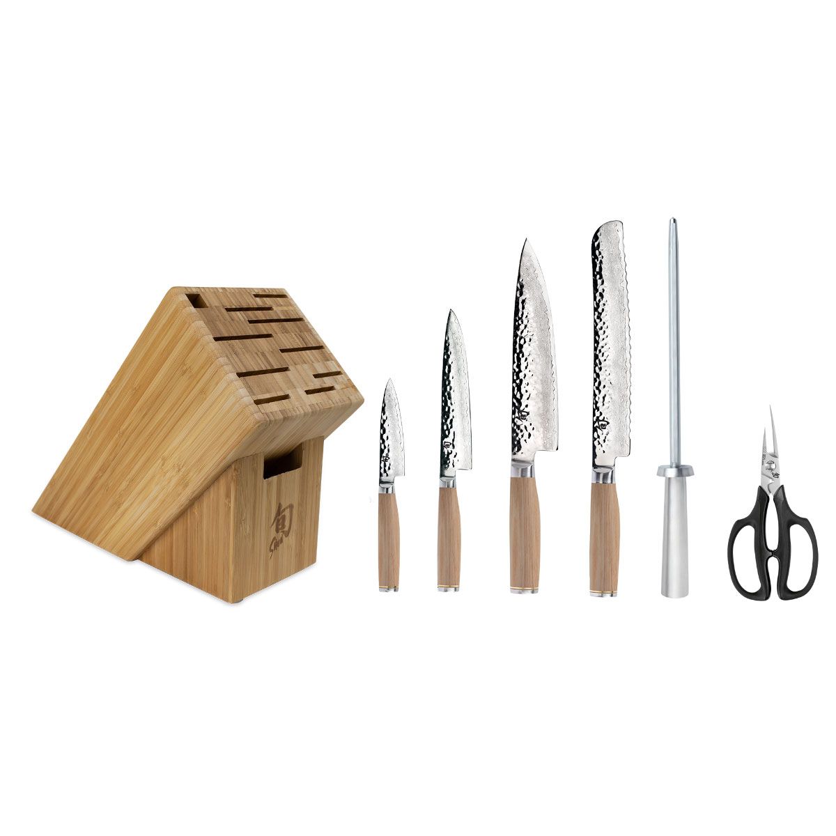 Shun Premier Blonde 7 Piece Essential Knives Block Set TDMS0700W