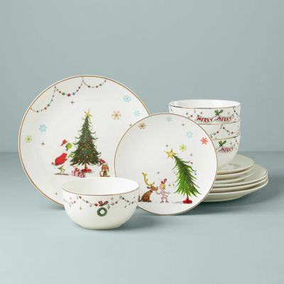 Lenox Merry Grinchmas 12-Piece Dinnerware Set, MPN: 895051, UPC: 194372026932