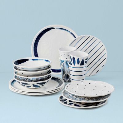 Lenox Blue Bay Melamine 16-Piece Dinnerware Set, MPN: 895323, UPC: 194372027830