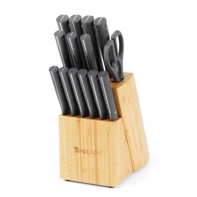 Hampton Forge Tomodachi Natural Harvest Slate 15 Piece Cutlery Block Set, MPN: 896229, UPC: 7336521…