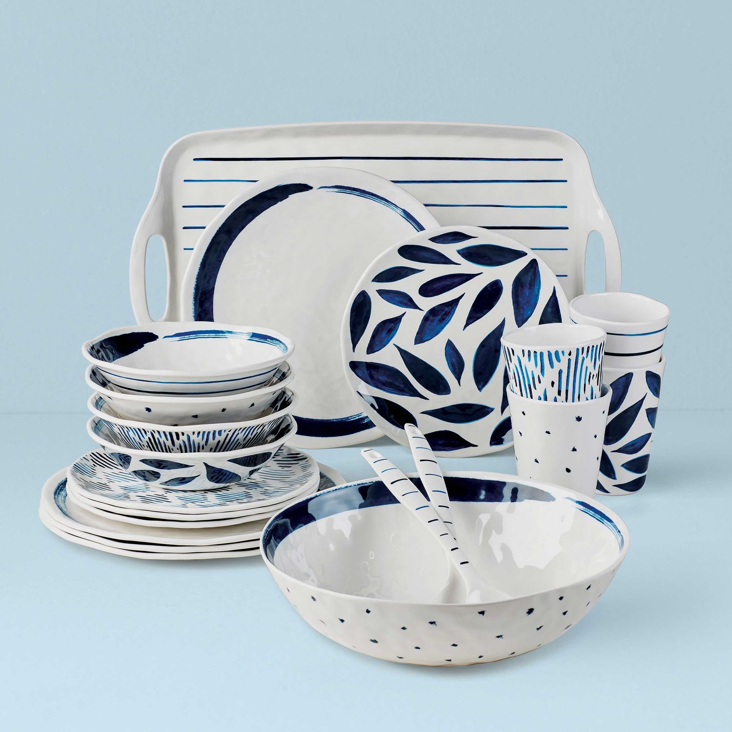 Lenox Blue Bay Melamine 20-Piece Dinnerware Set, MPN: 895324, UPC: 194372027847