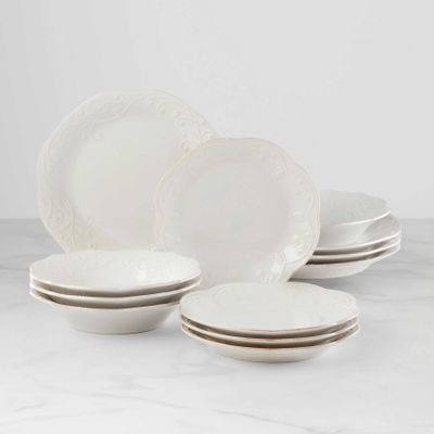 Lenox French Perle 12-Piece Plate &amp; Bowl Dinnerware Set, MPN: 890951, UPC: 194372001380