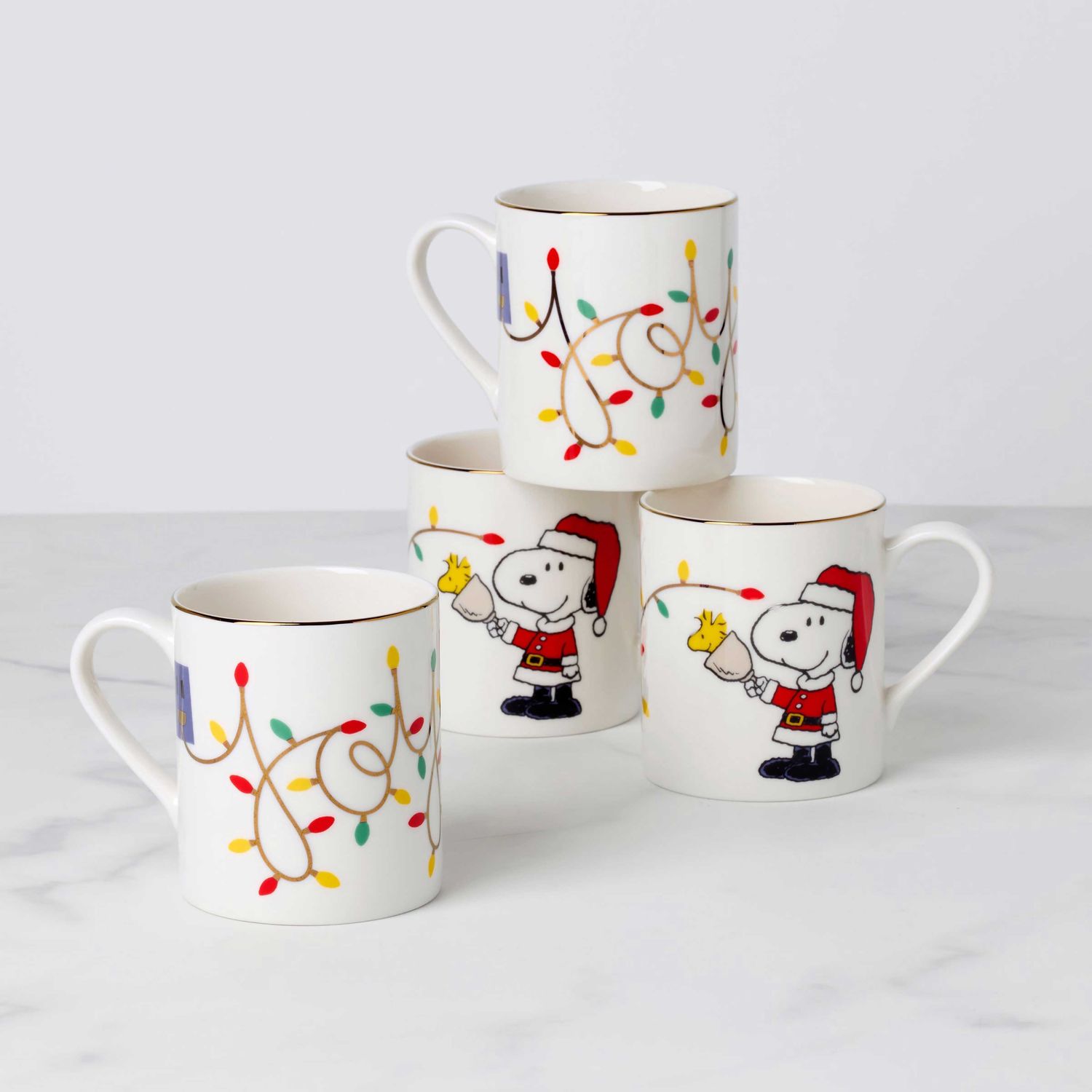 Lenox Snoopy Christmas Mugs Set of 4, MPN: 896325, UPC: 194372030892