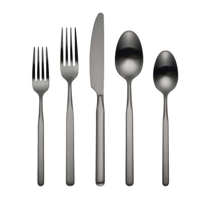 Cambridge Mercer Gunmetal Satin 18/0 5-Piece Place Setting, MPN: 897098, UPC: 810133073136