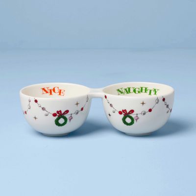 Lenox Merry Grinchmas Naughty OR Nice Double Dip Bowl, MPN: 898095, UPC: 194372039611