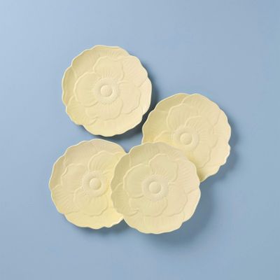 Lenox Butterfly Meadow Floral Set of 4 Accent Plates - Yellow, MPN: 897770, UPC: 194372038256