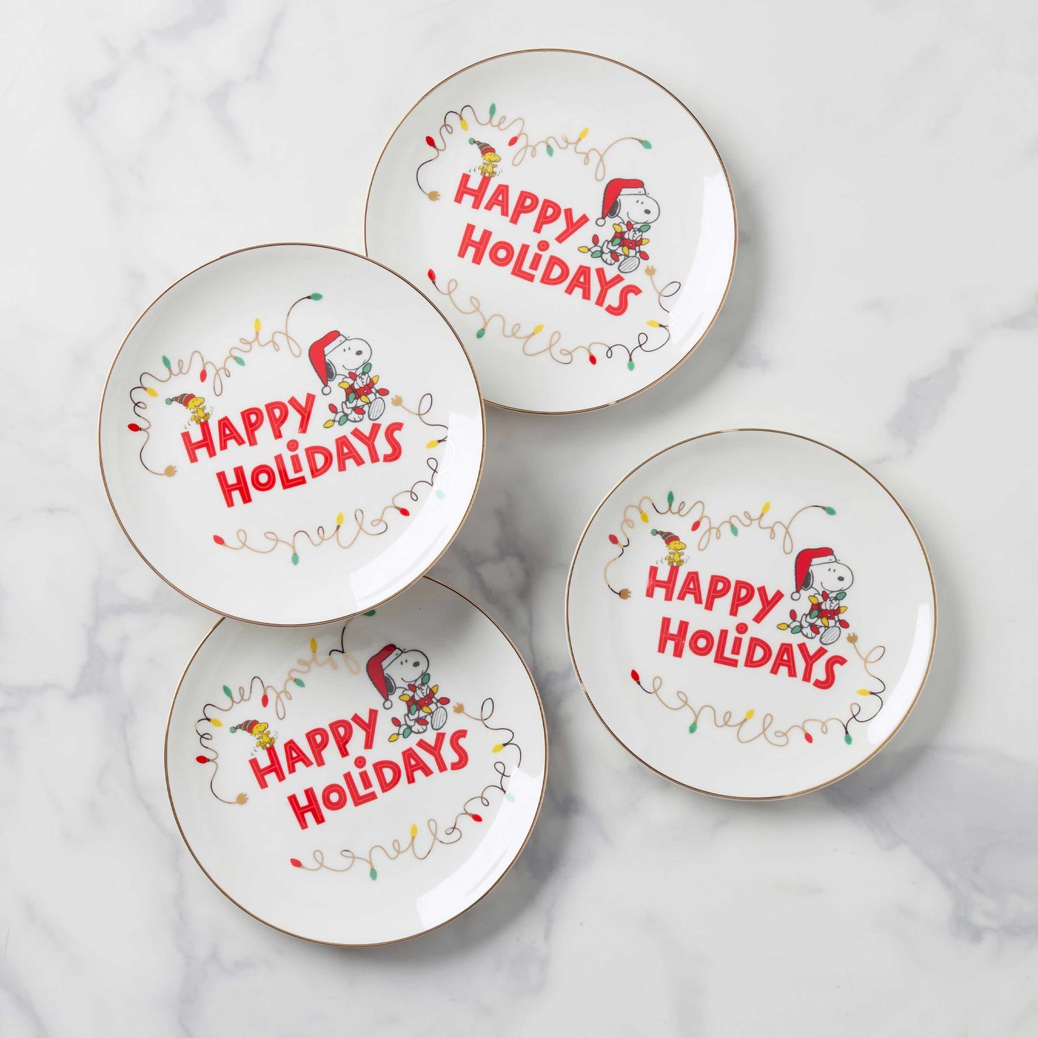 Lenox Snoopy Christmas Accent Plates Set of 4, MPN: 896321, UPC: 194372030854