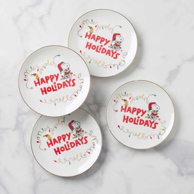 Lenox Snoopy Christmas Accent Plates Set of 4, MPN: 896321, UPC: 194372030854