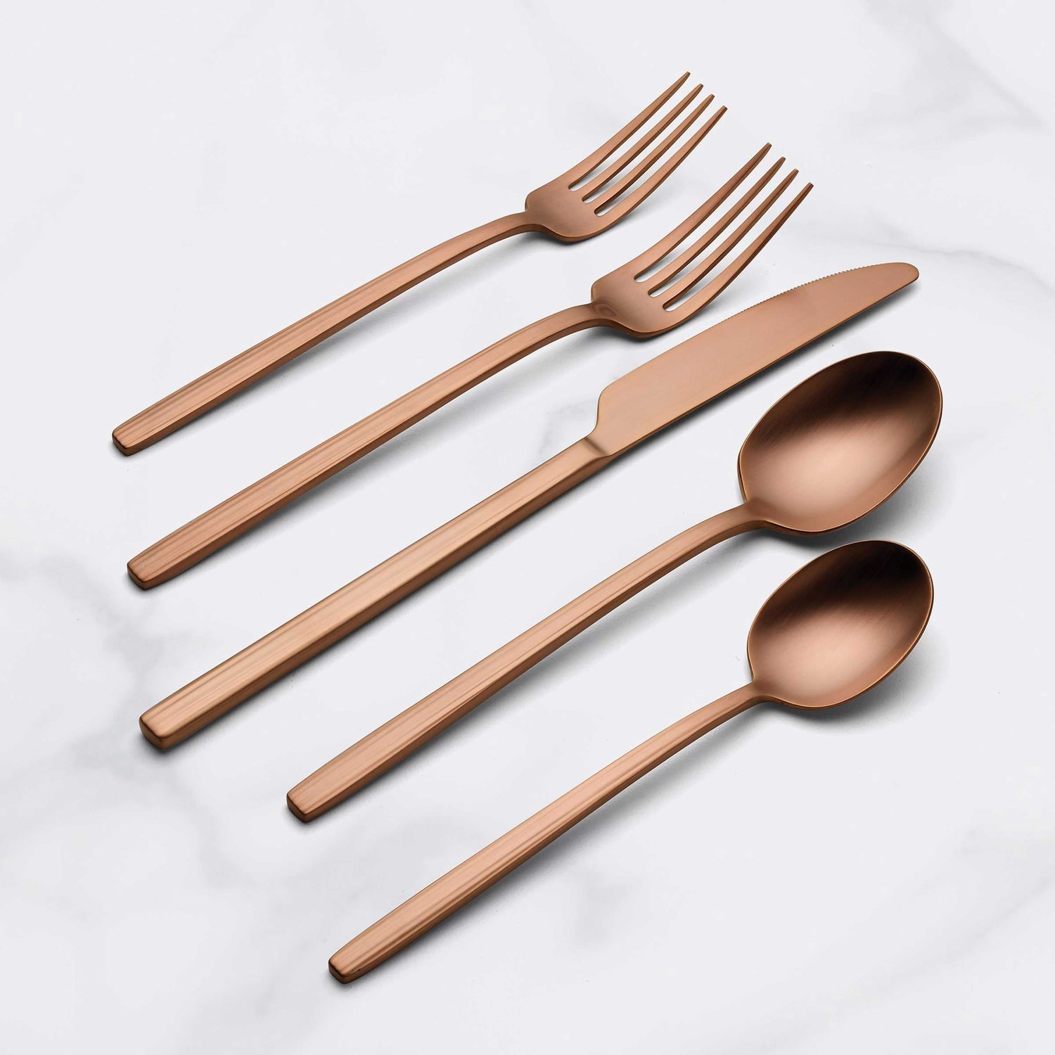 Oneida Dean Satin Rose Gold 20-Piece Flatware Set, MPN: 898358, UPC: 079363150752