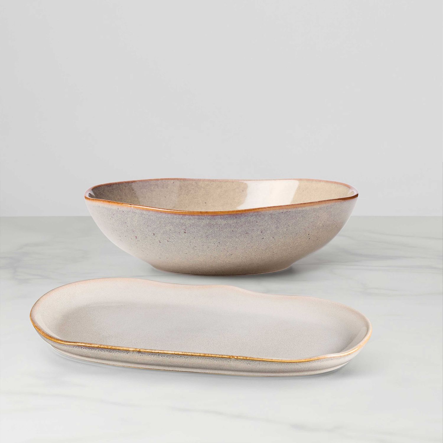 Oneida Organic Shades 2-Piece Serving Set Oatmeal, MPN: 897209, UPC: 079363150929