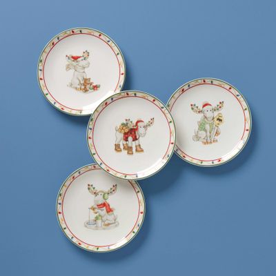 Lenox Merry Marcel Moose 4-Piece Dessert Plate Set, MPN: 883450, UPC: 882864801357