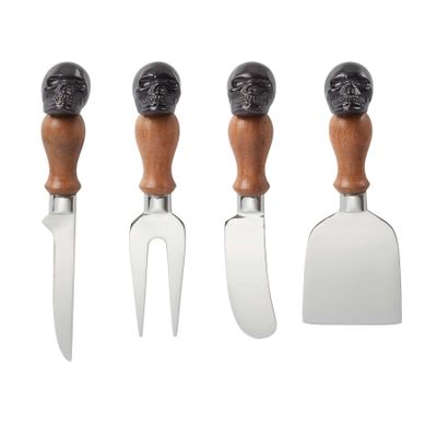 Oneida Skull Mirror Cheese Knives Set of 4, MPN: 898366, UPC: 079363150813