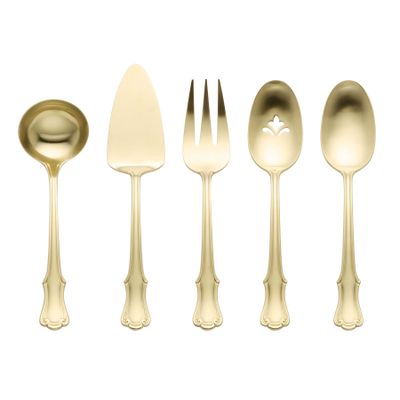Oneida James Street Satin Champagne 5 Piece Hostess Set, MPN: 897920, UPC: 079363149435